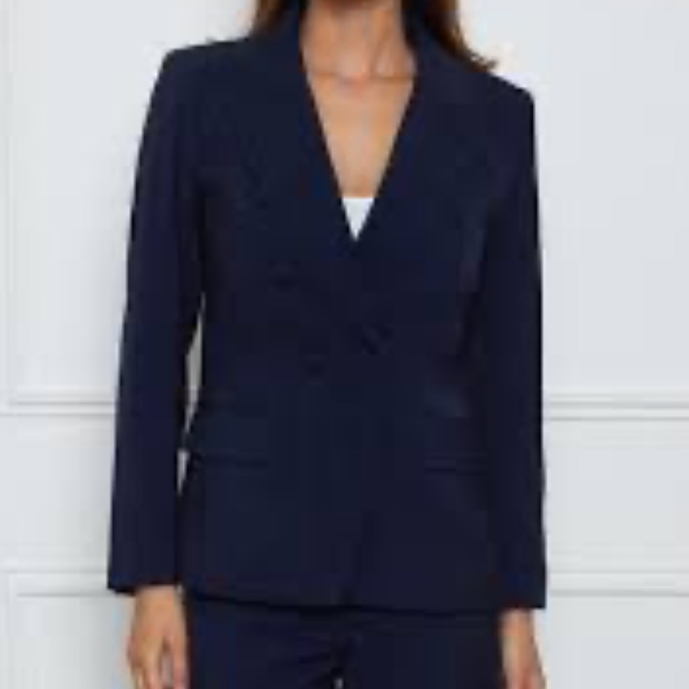 Parisian Fashion Double-Breasted Navy‎ women’s Blazer - Picture 2 of 8